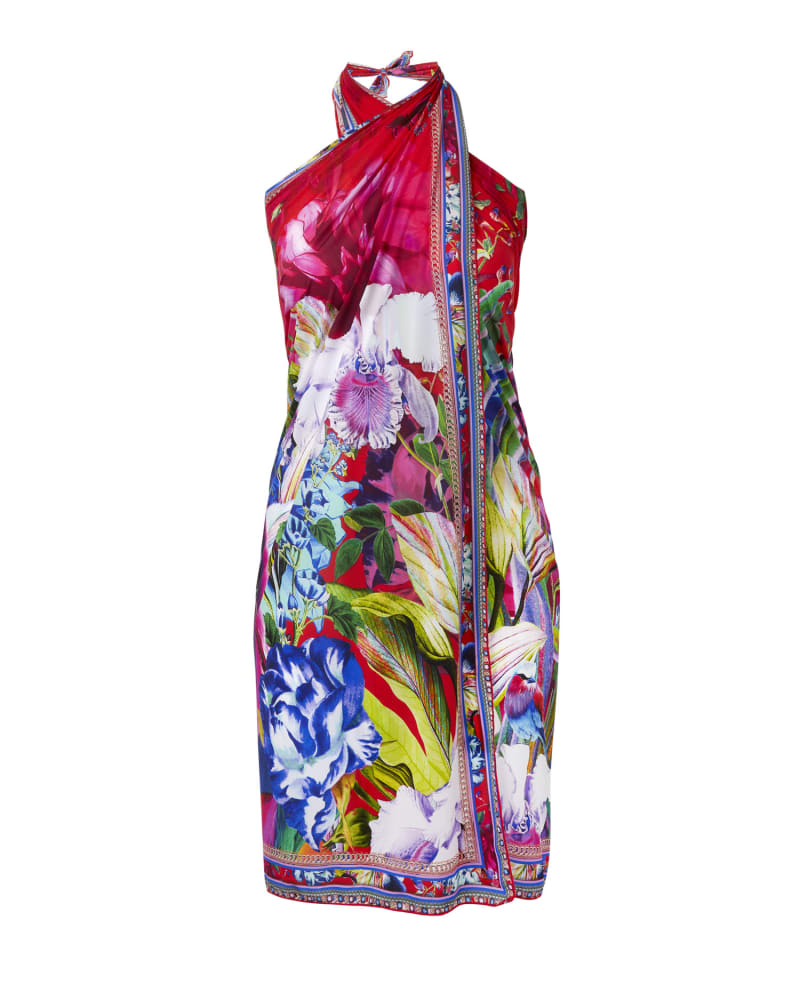 Front of a size one-size-fits-all Long Sarong in Birds Feather by Camilla. | dia_product_style_image_id:253272